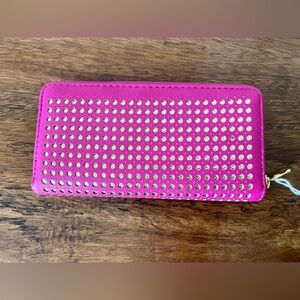 Pink and Gold Zip Around Wallet